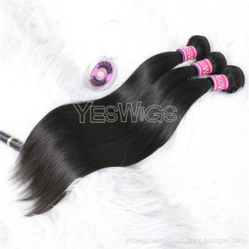 Natural 1B Color Malaysian Silky Straight Wave Human Hair Bundles Double Weft Extension Young Girl Donor Shiny Smooth Hair